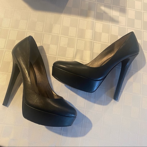 Lk New Pelle Moda Designer Black Pumps Heels 9 - Picture 3 of 7